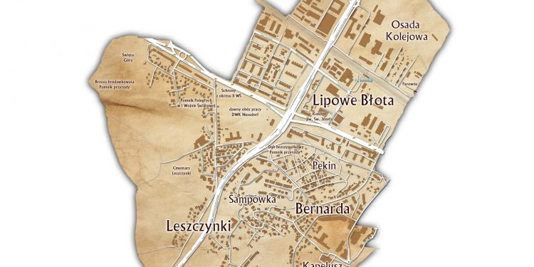 Stara mapa Leszczynek, które dzisiaj się mieszczą w administracyjnych granicach Gdyni